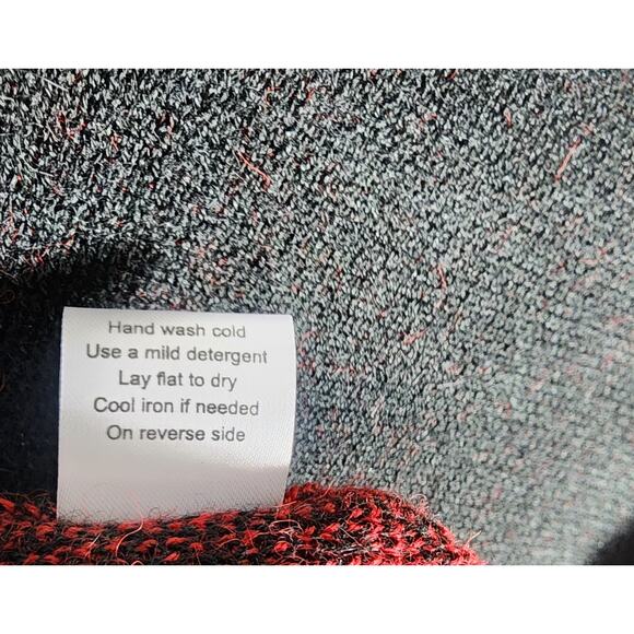 North Style S Black Embroidered Cardigan Sweater Jacket Alpaca Wool Peruvian - Picture 9 of 9